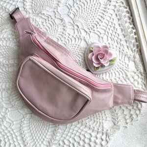 Vintage Pink Leather Belt Bag • Y2K Soft Leather Fanny Pack Coquette Balletcore